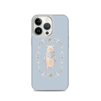 Apple iPhone Teddy Bear Case / Phone Case / iPhone Cover / Teddybear with Flowers / Baby Blue