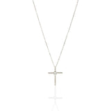 To My Granddaughter CZ Cross Pendant Necklace / Birthday Present for Her / 14K White Gold Dipped / Free Shipping