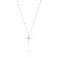 To My Beautiful Wife CZ Cross Pendant Necklace / Faith Gift for Her / 14K White Gold Dipped / Free Shipping