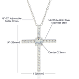 To My Goddaughter CZ Cross Pendant Necklace / Faith Gift for Her / 14K White Gold Dipped / Free Shipping