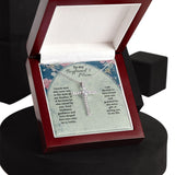To My Boyrfriend's Mom CZ Cross Pendant Necklace / Faith Gift for Her / 14K White Gold Dipped / Free Shipping
