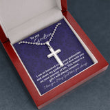 Godson Cross Necklace on Ball Chain for Baptism Communion Confirmation / Faith Inspirational / Free Shipping