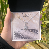 To My Wife Eternal Hope Pendant Necklace / White Gold Overlay Gift for Her / Love Gift