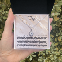 To My Wife Eternal Hope Pendant Necklace / White Gold Overlay Gift for Her / Love Gift