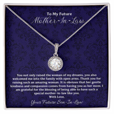 To My Future Mother-In-Law Eternal Hope Pendant Necklace / White Gold Overlay Gift from future Son-In-Law