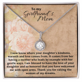 To My Girlfriends Mom Eternal Hope Pendant Necklace / White Gold Overlay Gift for Her