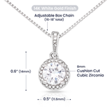 To My Boyfriends Mom Eternal Hope Pendant Necklace / White Gold Overlay Gift for Her