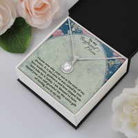 To My Boyfriends Mom Eternal Hope Pendant Necklace / White Gold Overlay Gift for Her