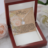 To My Girlfriends Mom Eternal Hope Pendant Necklace / White Gold Overlay Gift for Her