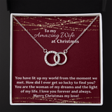 To My Wife at Christmas Perfect Pair Necklace / Holiday Love Gift for Her