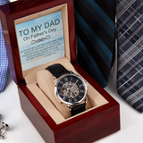 To My Dad - You've held me close when times were tough Men's Openwork Watch With Mahogany Box / Free Shipping