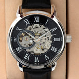 To my Dad You're the greatest . Men's Openwork Watch With Mahogany Box / Free Shipping