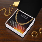 To My Firefighter Husband Cuban Link Chain Necklace / Holiday Gift for Guy / Free Shipping