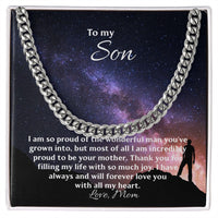 To My Son Cuban Link Chain Necklace / Holiday Gift for Guy / Free Shipping