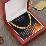 To My Firefighter Husband Cuban Link Chain Necklace / Holiday Gift for Guy / Free Shipping