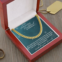 To My Amazing Husband At Christmas / Cuban Link Chain Necklace for Him from Wife