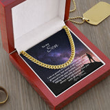 To My Son Cuban Link Chain Necklace / Holiday Gift for Guy / Free Shipping