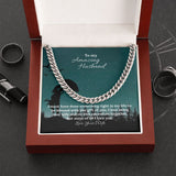 To My Amazing Husband Cuban Link Chain Necklace / Holiday Gift for Guy / Free Shipping