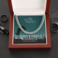 To My Amazing Boyfriend Cuban Link Chain Necklace / Holiday Gift for Guy / Free Shipping