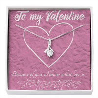 Happy Valentine's Day Gift Necklace / White Gold Overlay Pendant Necklace / Gift for Mom Friend Wife Girlfriend / Free Shipping