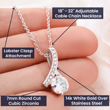 Happy Valentine's Day Gift Necklace / White Gold Overlay Pendant Necklace / Gift for Wife Spouse / Free Shipping