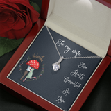Happy Valentine's Day Gift Necklace / White Gold Overlay Pendant Necklace / Gift for Wife Spouse / Free Shipping