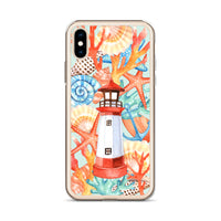 Lighthouse Nautical Summer Apple iPhone Case / Beach Ocean Starfish Seashells Anchor