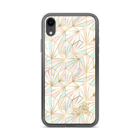 Geometrical Pastel Design with Golden Rose iPhone Case / Triangles with Rose in Gold iPhone Cover / Free Shipping