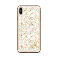 Geometrical Pastel Design with Golden Rose iPhone Case / Triangles with Rose in Gold iPhone Cover / Free Shipping