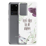 Samsung Galaxy Case / Feel Free To Be Happy / Phone Case / iPhone Cover / Butterfly Dragonflies / Free Shipping
