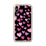 Apple iPhone Case Hearts / Phone Case / iPhone Cover / Hearts Pink and Purple