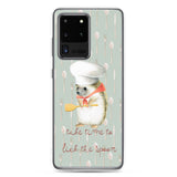 Samsung Galaxy Case Hedgehog Chef / Phone Case / iPhone Cover / Cooking Cook / Free Shipping / Take Time to Lick the Spoon