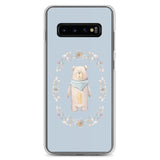 Samsung Galaxy Case Teddy Bear Case / Phone Case / Samsung Cover / Teddybear with Flowers / Baby Blue
