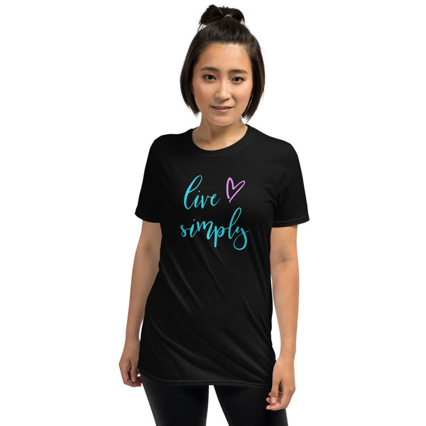 Live Simply Short-Sleeve T-Shirt for Women / Live Love Simply Tshirt / Motivational Shirt / Inspirational Tshirt / Gift Idea / Womens Tee