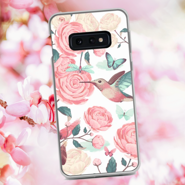 Samsung Galaxy Case Romantic Roses / Phone Case / Samsung Cover / Humming Bird Butterfly Dragonfly Roses Pink