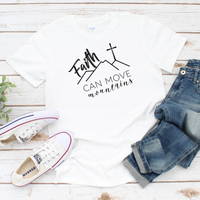 Faith Can Move Mountains Short-Sleeve Unisex T-Shirt - Christian Faith Tshirt for men & women - Gift Idea