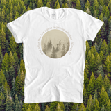 And After the Fire Came A Gentle Whisper Short-Sleeve Unisex T-Shirt / Christian Shirt / Faith Tee / Free Shipping / Fog Forest