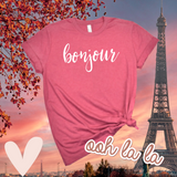 Bonjour Short-Sleeve T-Shirt / Bonjour Shirt / French Hello Shirt / Free Shipping / Gift Shirt