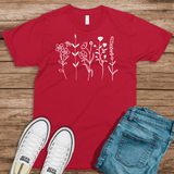 Flowers Botanical Short-Sleeve T-Shirt / Flowers Shirt / Botanical Tee / Garden Shirt / Flowery Shirt / Blooms Shirt / Gift Shirt / Free Shipping