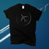 Airplane TShirt / Flight Stamp Plane Shirt / Aviation / Vacation Flying / Pilot / Free Shipping / Fly the Sky