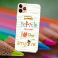 Apple iPhone Case Teach Love Inspire / Teacher Educator / Education Phone Cover / School Days Supplies / Free Shipping