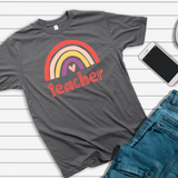 Teacher Short-Sleeve T-Shirt / Teacher Shirt / Rainbow Shirt / Heart / Free Shipping / Teaching Educator / School Shirt