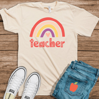 Teacher Short-Sleeve T-Shirt / Teacher Shirt / Rainbow Shirt / Heart / Free Shipping / Teaching Educator / School Shirt