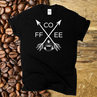 Coffee Short-Sleeve T-Shirt / Coffee Shirt / Arrows Coffee Bean / Coffee Mug / Coffee Adventure / Coffee Lover Gift / Free Shipping / Hot Coffee Cup
