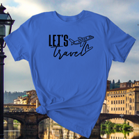 Let's Travel TShirt / Vacation Shirt / Plane Airplane T-Shirt / Fly the Skies / Free Shipping / Love to Travel