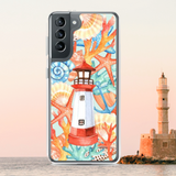 Lighthouse Nautical Summer Samsung Galaxy Phone Case / Beach Ocean Starfish Seashells Anchor