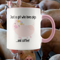 Girl Loves Pigs and Coffee Mug