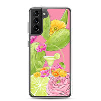 Samsung Galaxy Phone Case Margarita / Lime Cactus Case / Rose Flowers Galaxy Phone Cover / Opuntia / Tequila / Flower / Free Shipping