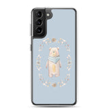 Samsung Galaxy Case Teddy Bear Case / Phone Case / Samsung Cover / Teddybear with Flowers / Baby Blue