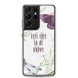 Samsung Galaxy Case / Feel Free To Be Happy / Phone Case / iPhone Cover / Butterfly Dragonflies / Free Shipping